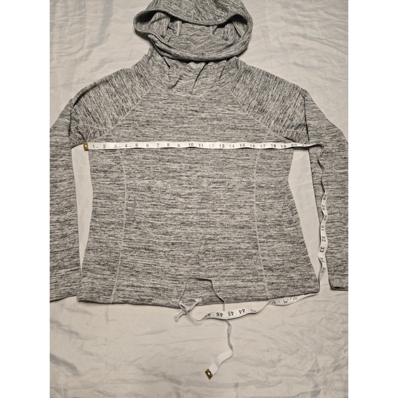 Athleta techie sweat gray cowl‎ hoodie oversized soft w Pocket XS athletic fall - Picture 2 of 10